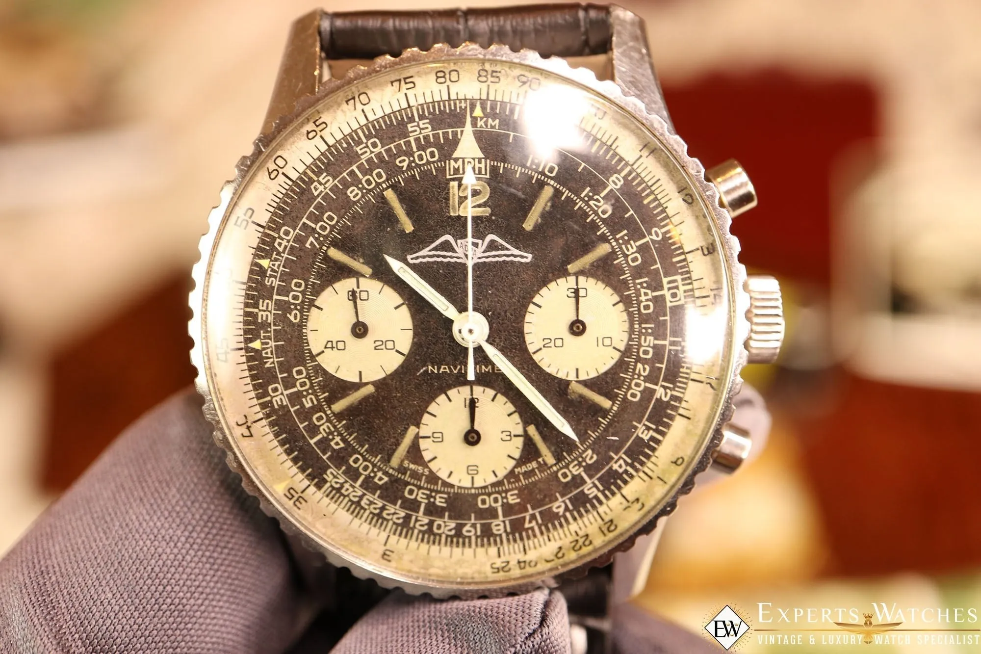 Sold!!! Vintage Serviced 1967 Breitling 806  Navitimer Watch AOPA Panda Dial Pilot CPO