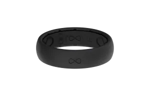 Solid Midnight Black Thin Ring