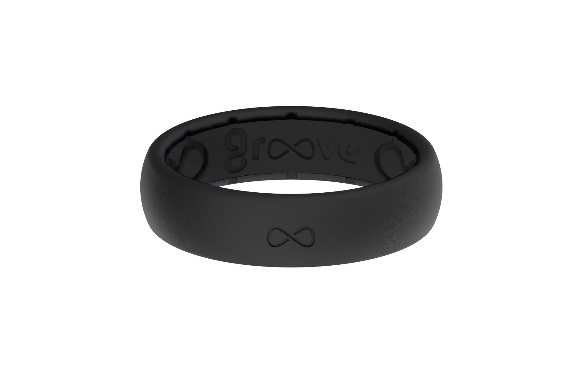 Solid Midnight Black Thin Ring
