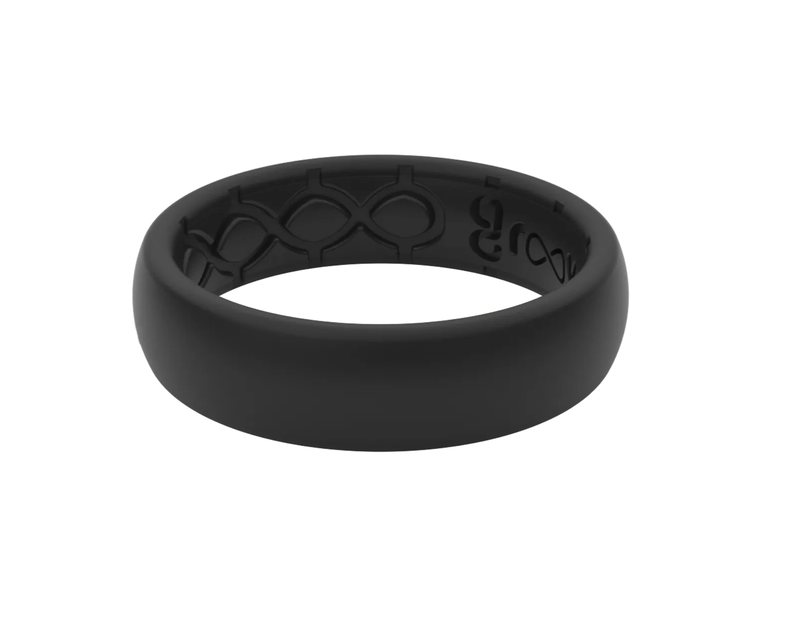 Solid Midnight Black Thin Ring