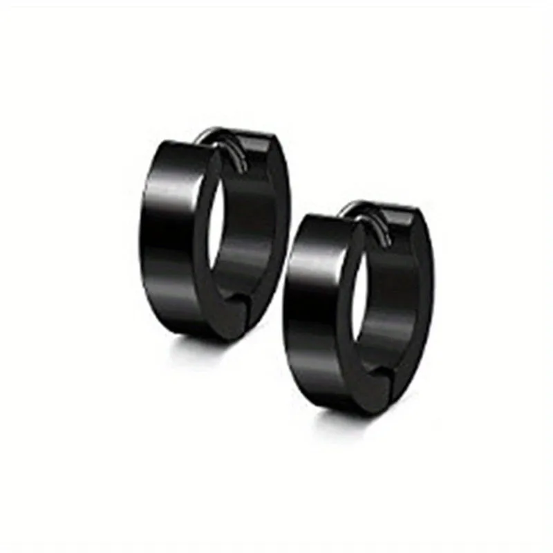 Stainless Steel Dumbbell Stud Earrings for Men