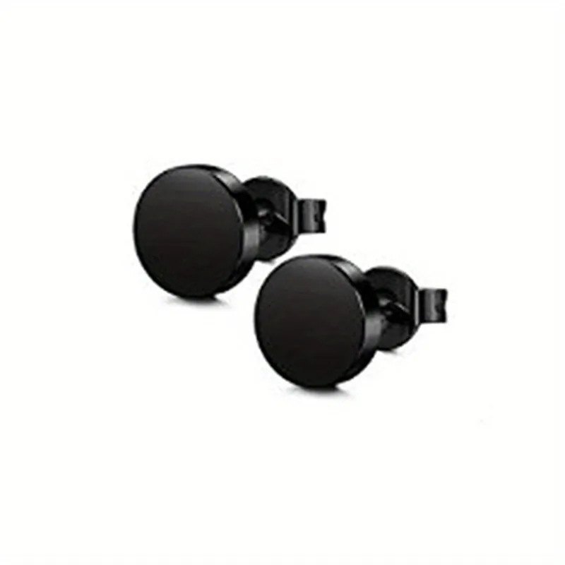 Stainless Steel Dumbbell Stud Earrings for Men