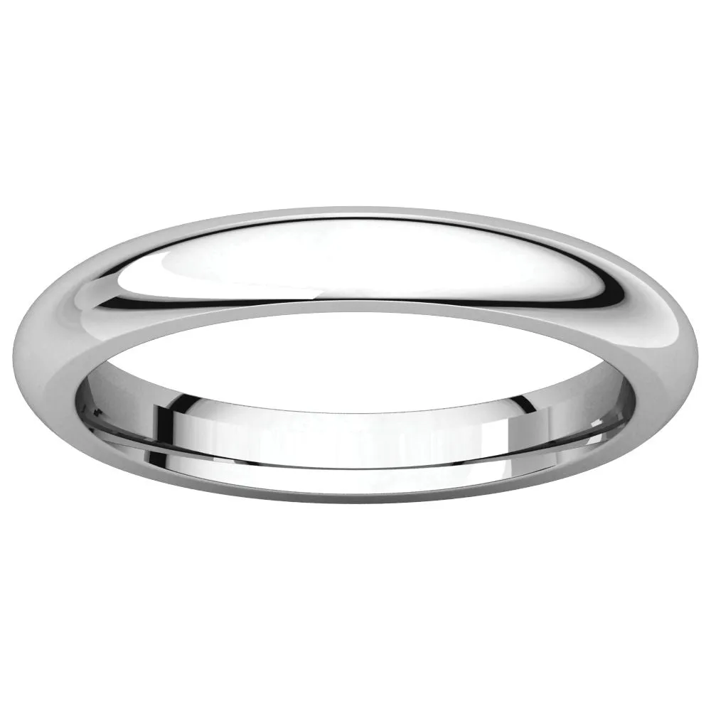 Sterling Silver 3mm Comfort Fit Band, Size 12