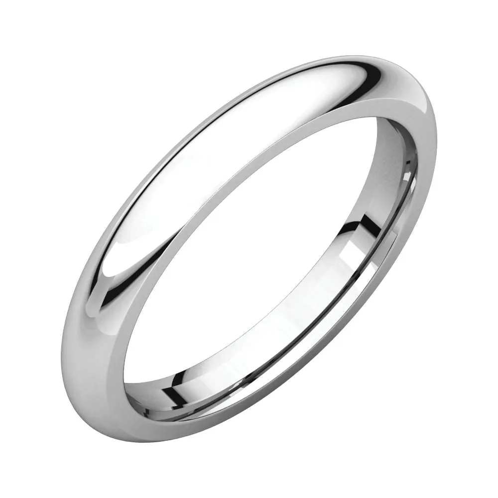 Sterling Silver 3mm Comfort Fit Band, Size 5