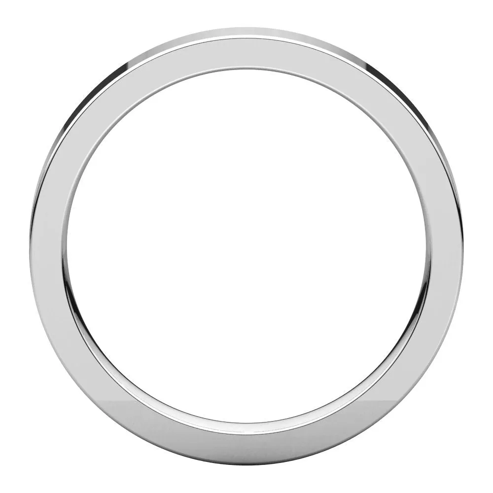 Sterling Silver 3mm Flat Comfort Fit Band, Size 11