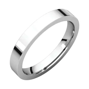Sterling Silver 3mm Flat Comfort Fit Band, Size 11