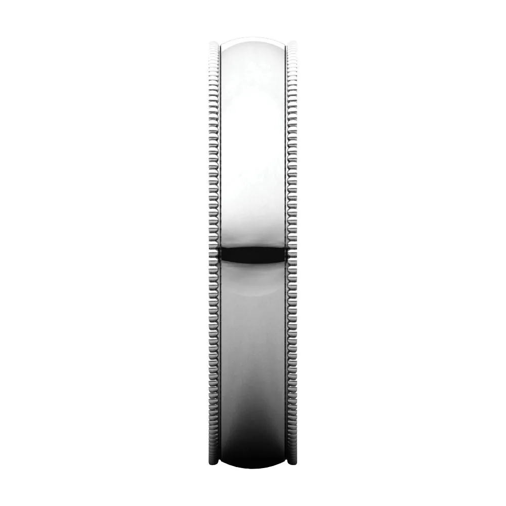 Sterling Silver 4mm Light Comfort Fit Milgrain Band , Size 11