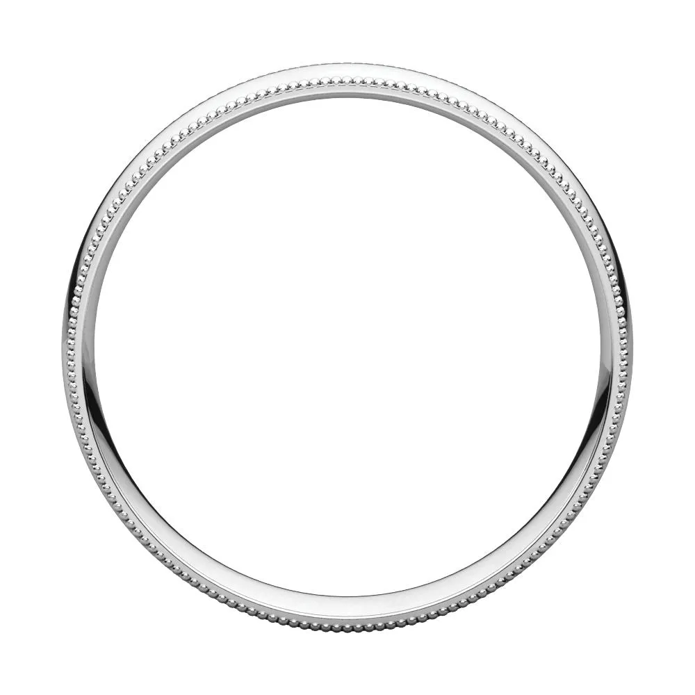 Sterling Silver 4mm Light Comfort Fit Milgrain Band , Size 11