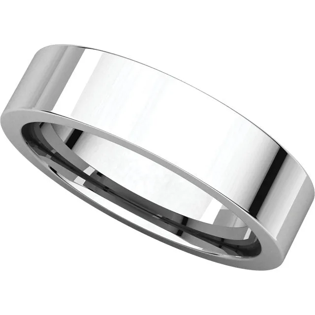 Sterling Silver 5mm Flat Band, Size 8.5
