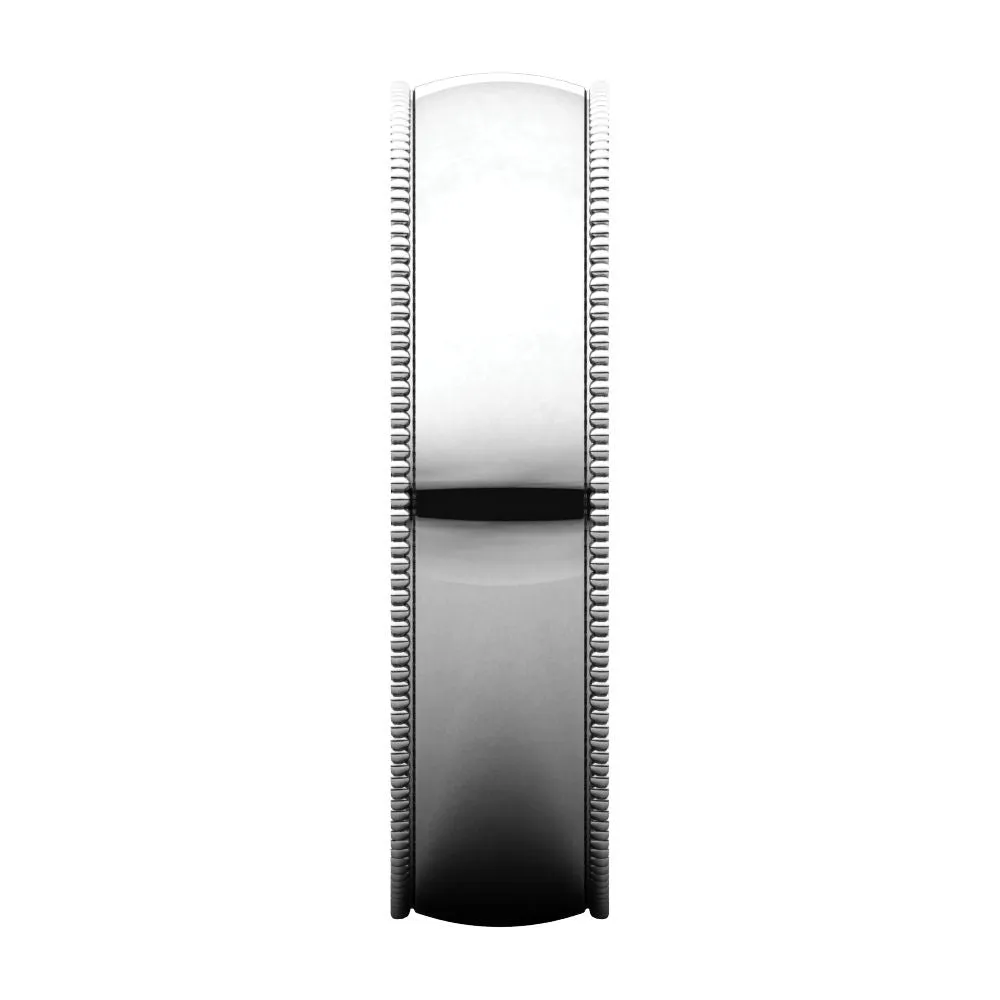 Sterling Silver 5mm Light Comfort Fit Milgrain Band , Size 13