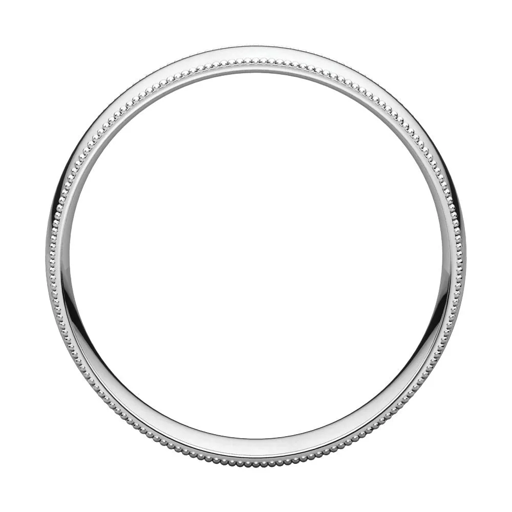 Sterling Silver 5mm Light Comfort Fit Milgrain Band , Size 9