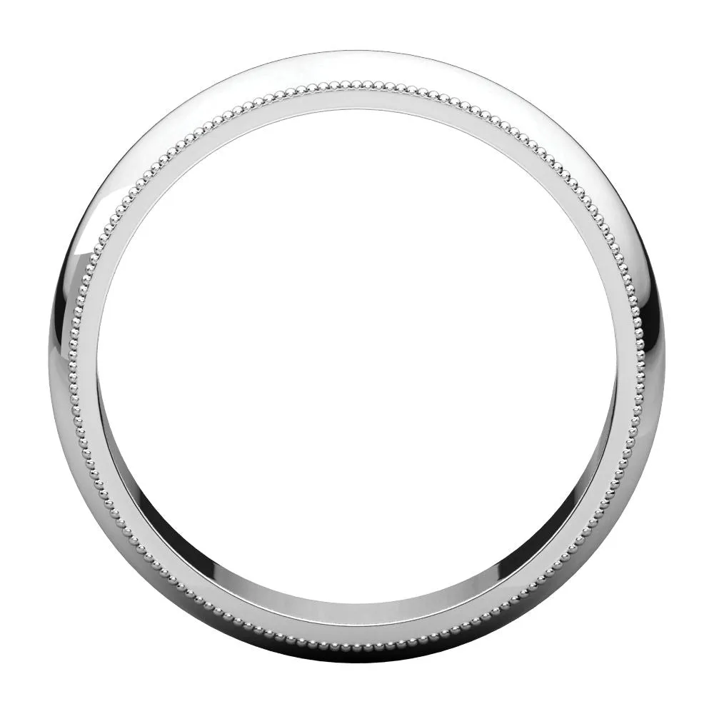 Sterling Silver 5mm Milgrain Comfort Fit Band, Size 7