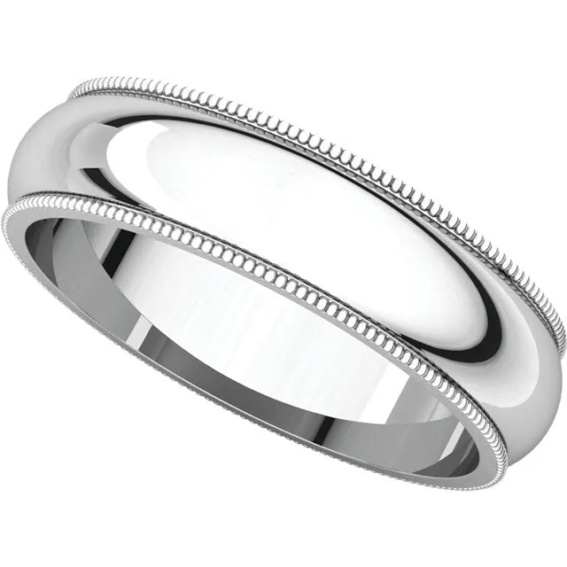 Sterling Silver 5mm Milgrain Comfort Fit Band, Size 7