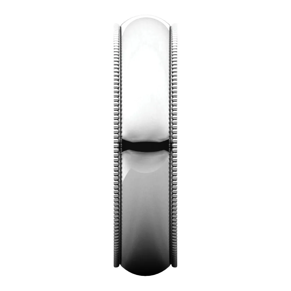Sterling Silver 5mm Milgrain Comfort Fit Band, Size 7