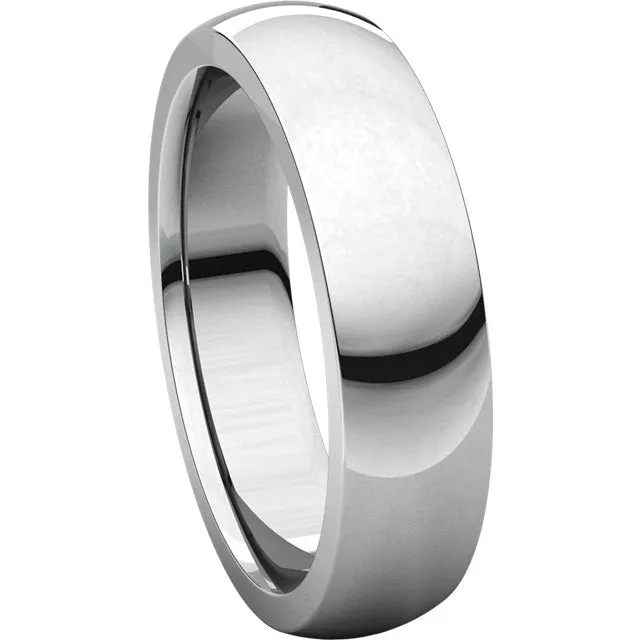 Sterling Silver 6mm Heavy Comfort Fit Band, Size 9