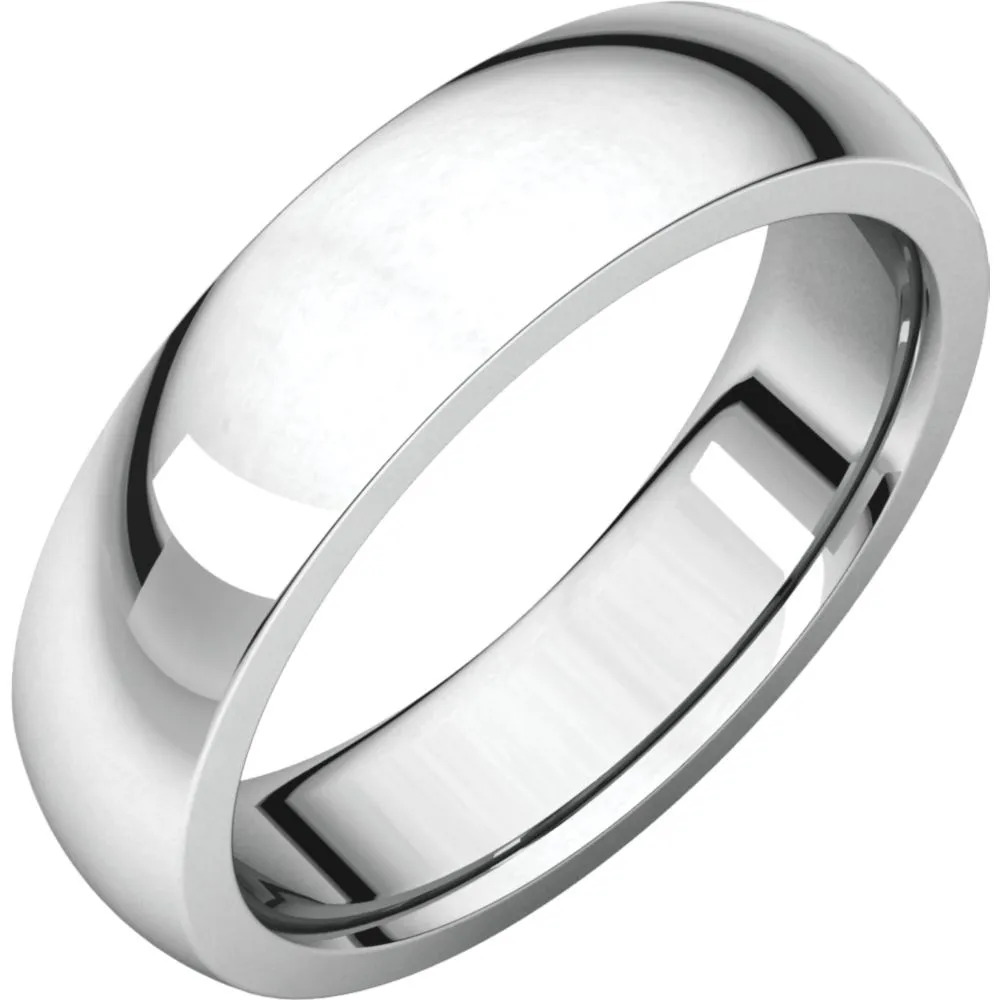 Sterling Silver 6mm Heavy Comfort Fit Band, Size 9