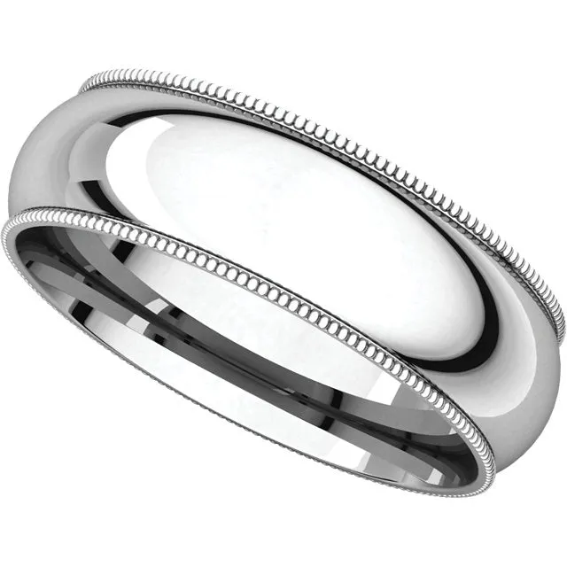 Sterling Silver 6mm Milgrain Comfort Fit Band, Size 9