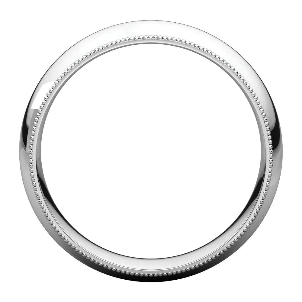 Sterling Silver 6mm Milgrain Comfort Fit Band, Size 9
