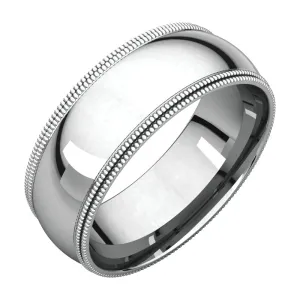 Sterling Silver 7mm Double Milgrain Comfort Fit Band, Size 7