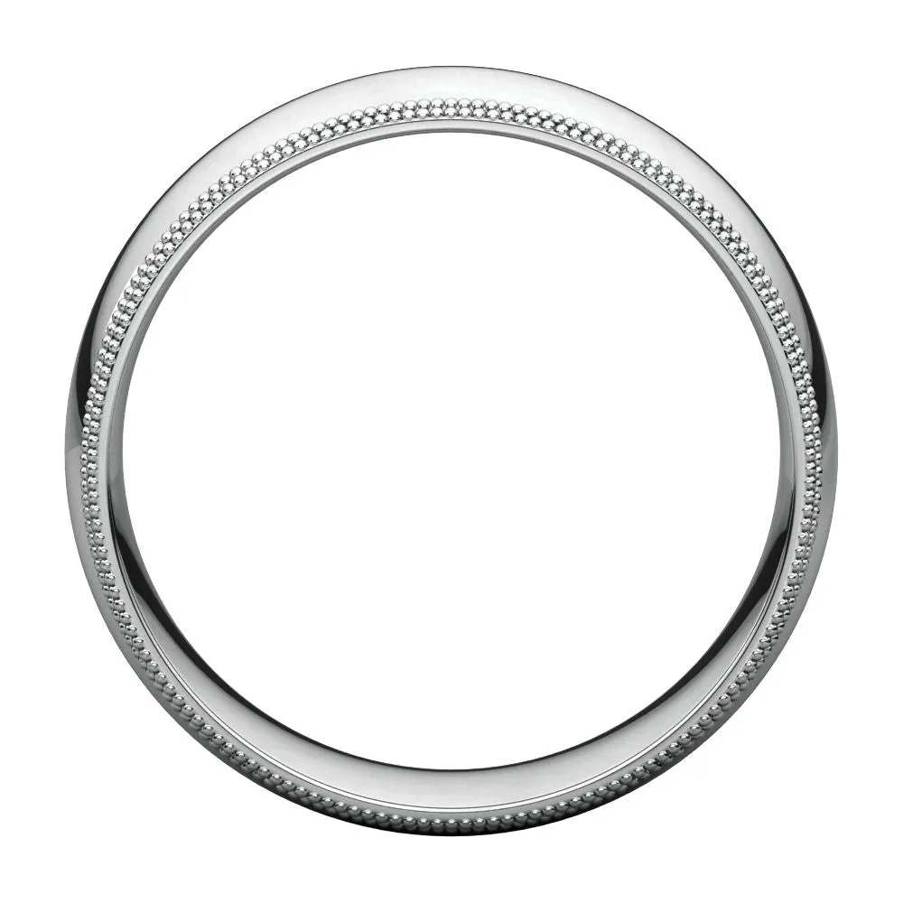Sterling Silver 7mm Double Milgrain Comfort Fit Band, Size 7