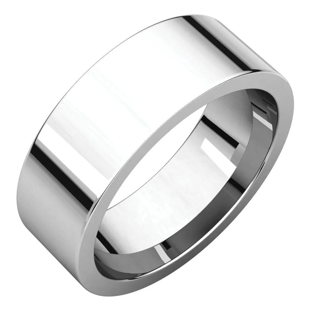 Sterling Silver 7mm Flat Comfort Fit Band, Size 11