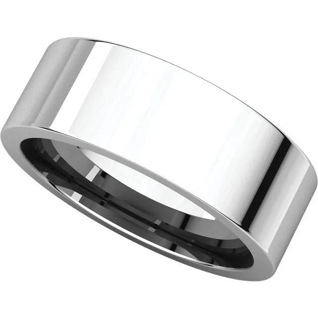 Sterling Silver 7mm Flat Comfort Fit Band, Size 11