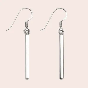 Sterling Silver Bar Drop Earrings