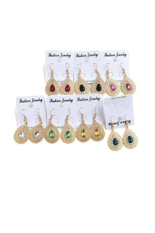 Stone Design Drop Earrings