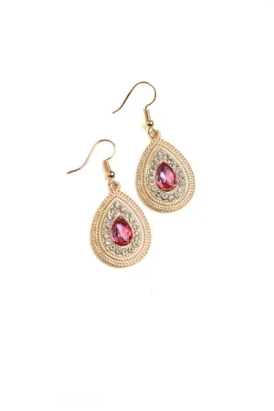 Stone Design Drop Earrings