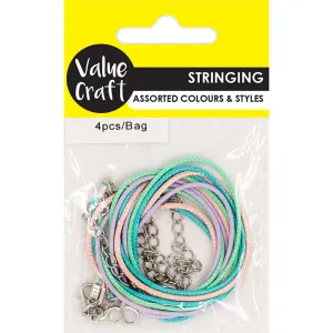 STRING PASTEL NECKLACE MULTI 42CM 4PC