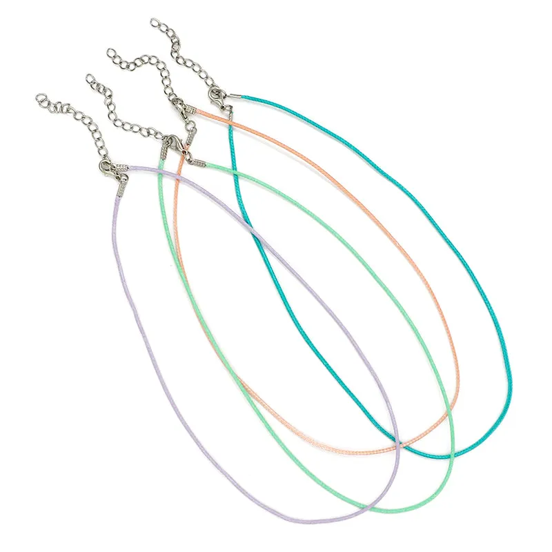 STRING PASTEL NECKLACE MULTI 42CM 4PC