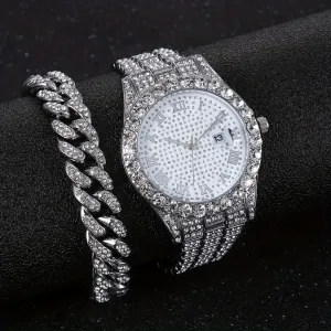 Stylish HipHop Mens WatchBracelet Combo