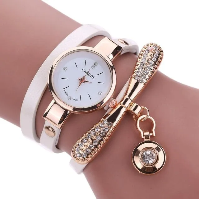 susenstone Women Leather Rhinestone Analog Quartz Wrist Watches Womens Watches Top Brand Luxury Reloj Mujer Women Watches