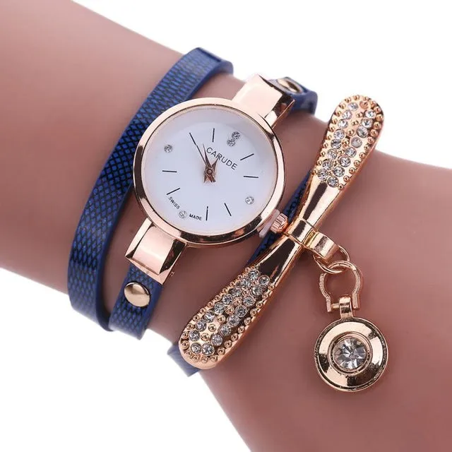 susenstone Women Leather Rhinestone Analog Quartz Wrist Watches Womens Watches Top Brand Luxury Reloj Mujer Women Watches