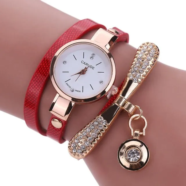 susenstone Women Leather Rhinestone Analog Quartz Wrist Watches Womens Watches Top Brand Luxury Reloj Mujer Women Watches