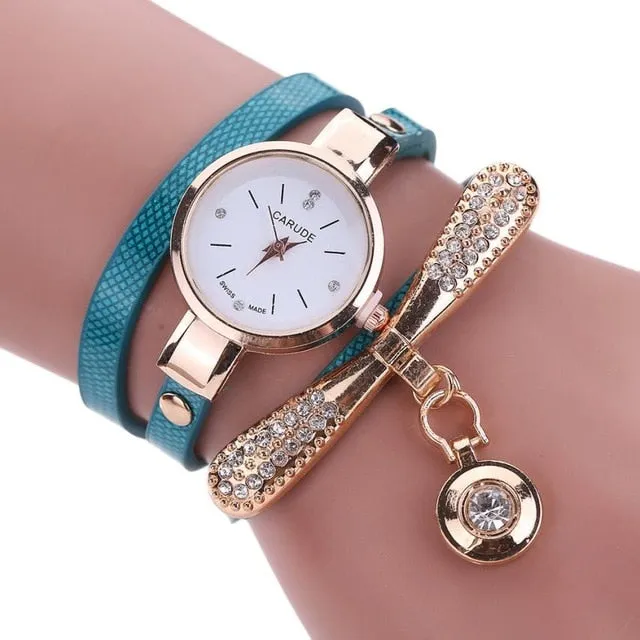 susenstone Women Leather Rhinestone Analog Quartz Wrist Watches Womens Watches Top Brand Luxury Reloj Mujer Women Watches