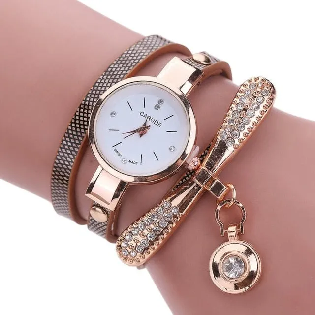 susenstone Women Leather Rhinestone Analog Quartz Wrist Watches Womens Watches Top Brand Luxury Reloj Mujer Women Watches