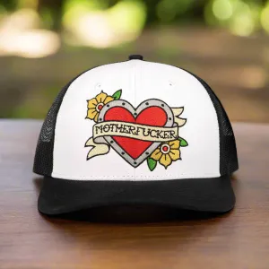 Tattoo Heart Motherfucker Trucker Hat - Bold Snapback Cap
