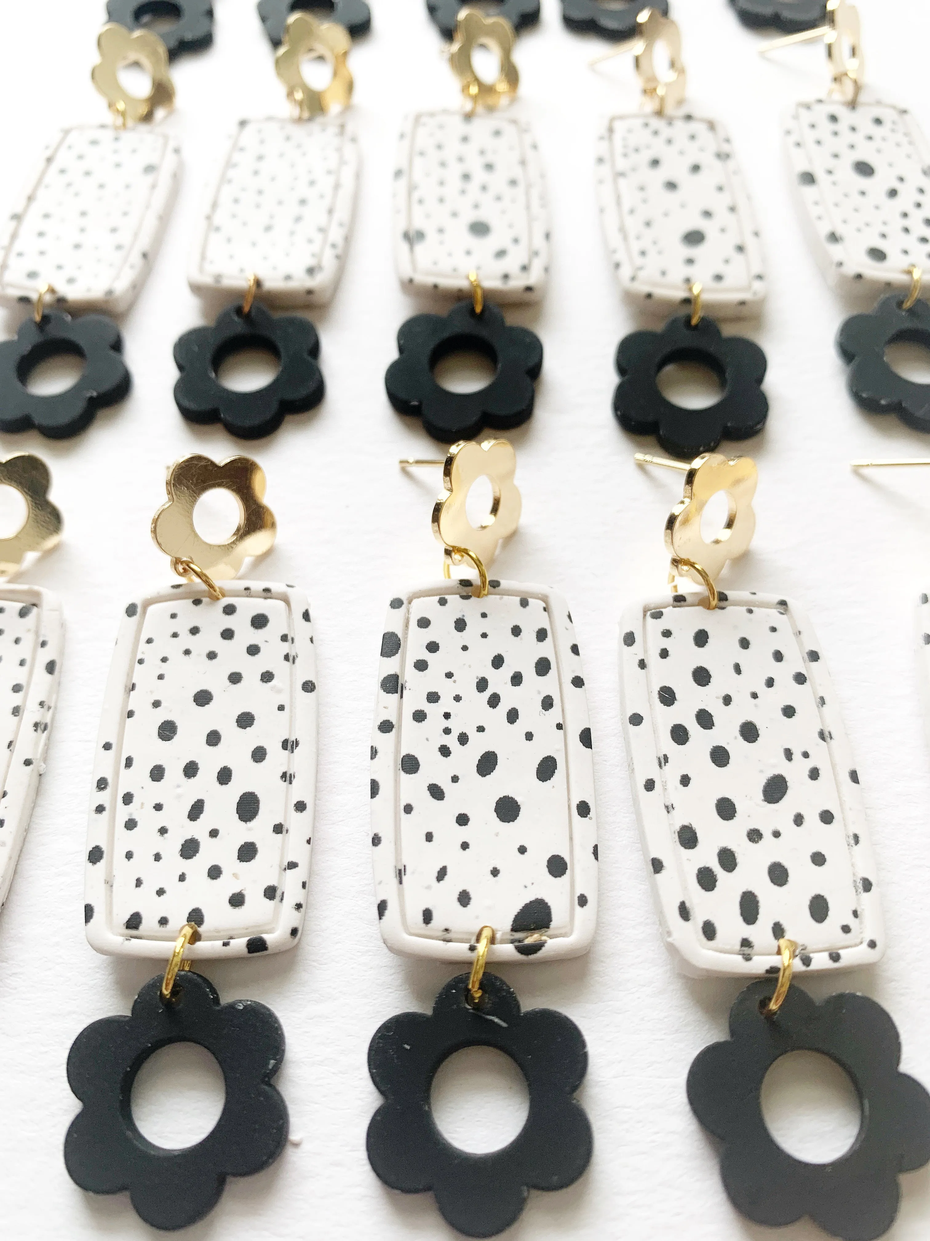 The Dalmation Flower Earrings