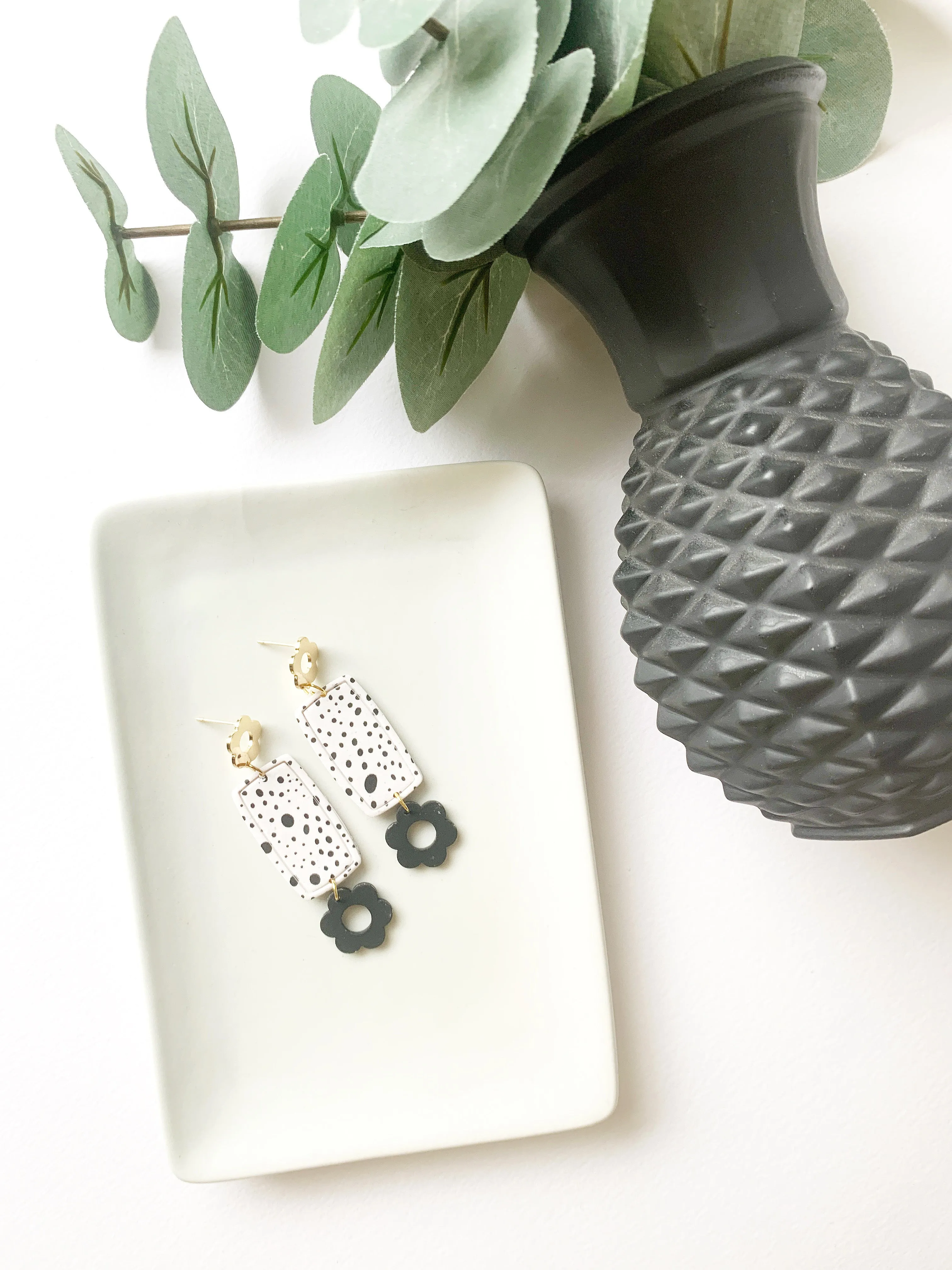 The Dalmation Flower Earrings