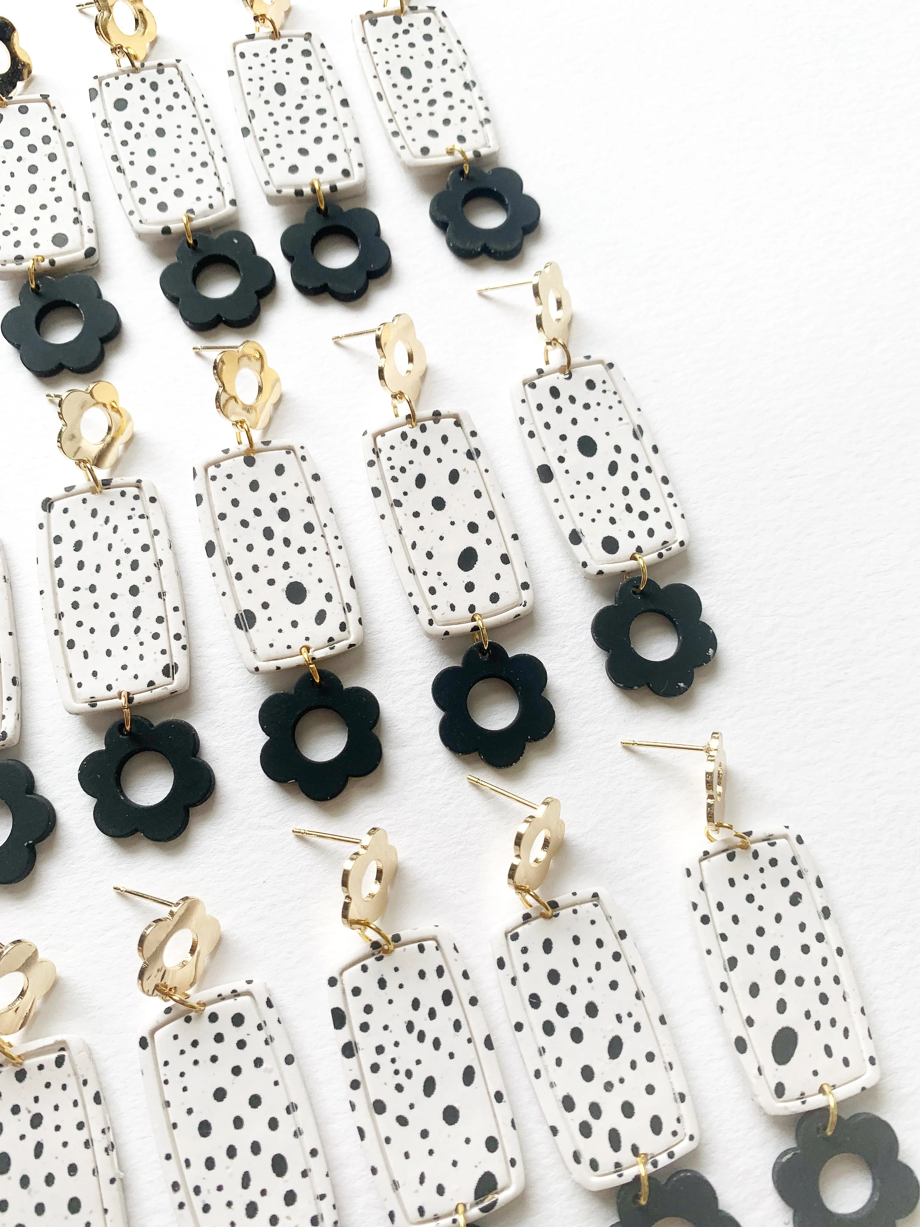 The Dalmation Flower Earrings
