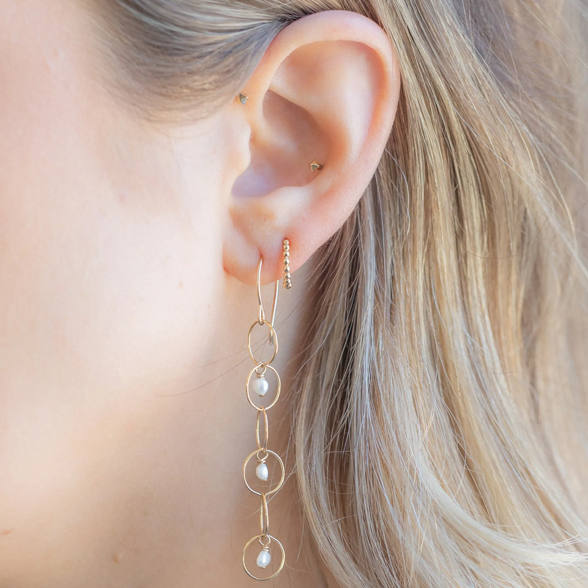 The Pearl Party Drop Earrings | Yellow Gold Filled