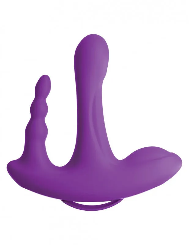 Threesome Rock n' Ride Silicone Vibrator - Purple
