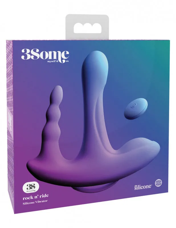 Threesome Rock n' Ride Silicone Vibrator - Purple