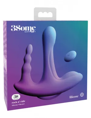 Threesome Rock n' Ride Silicone Vibrator - Purple