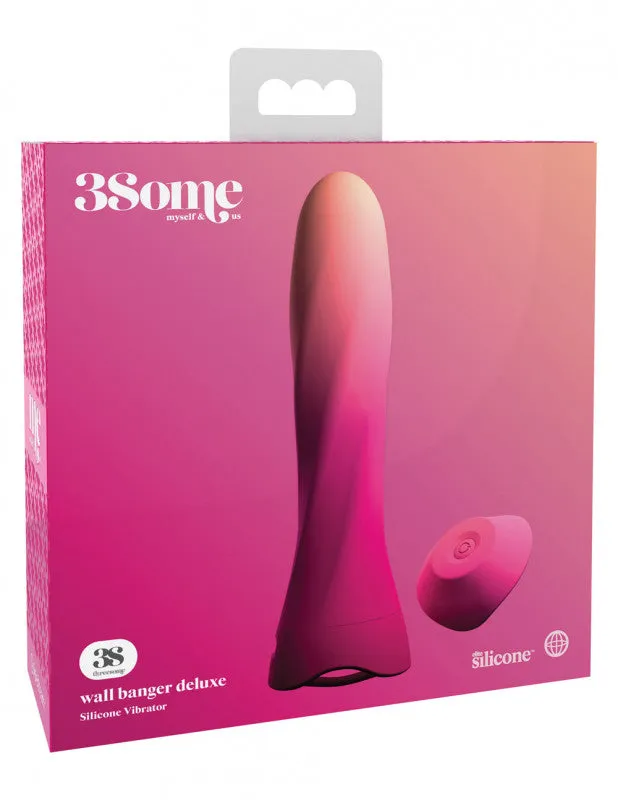 Threesome Wall Banger Deluxe Silicone Vibrator - Pink