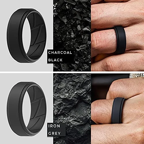 ThunderFit Silicone Wedding Ring for Men (Multiple Colors, Size 9.5-10)
