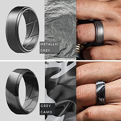 ThunderFit Silicone Wedding Ring for Men (Multiple Colors, Size 9.5-10)