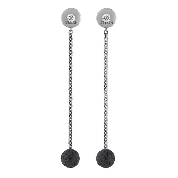 Titanium - Back-drop with lava bead 10mm