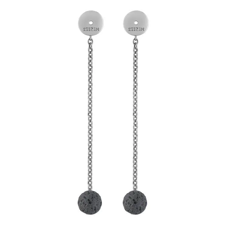 Titanium - Back-drop with lava bead 10mm